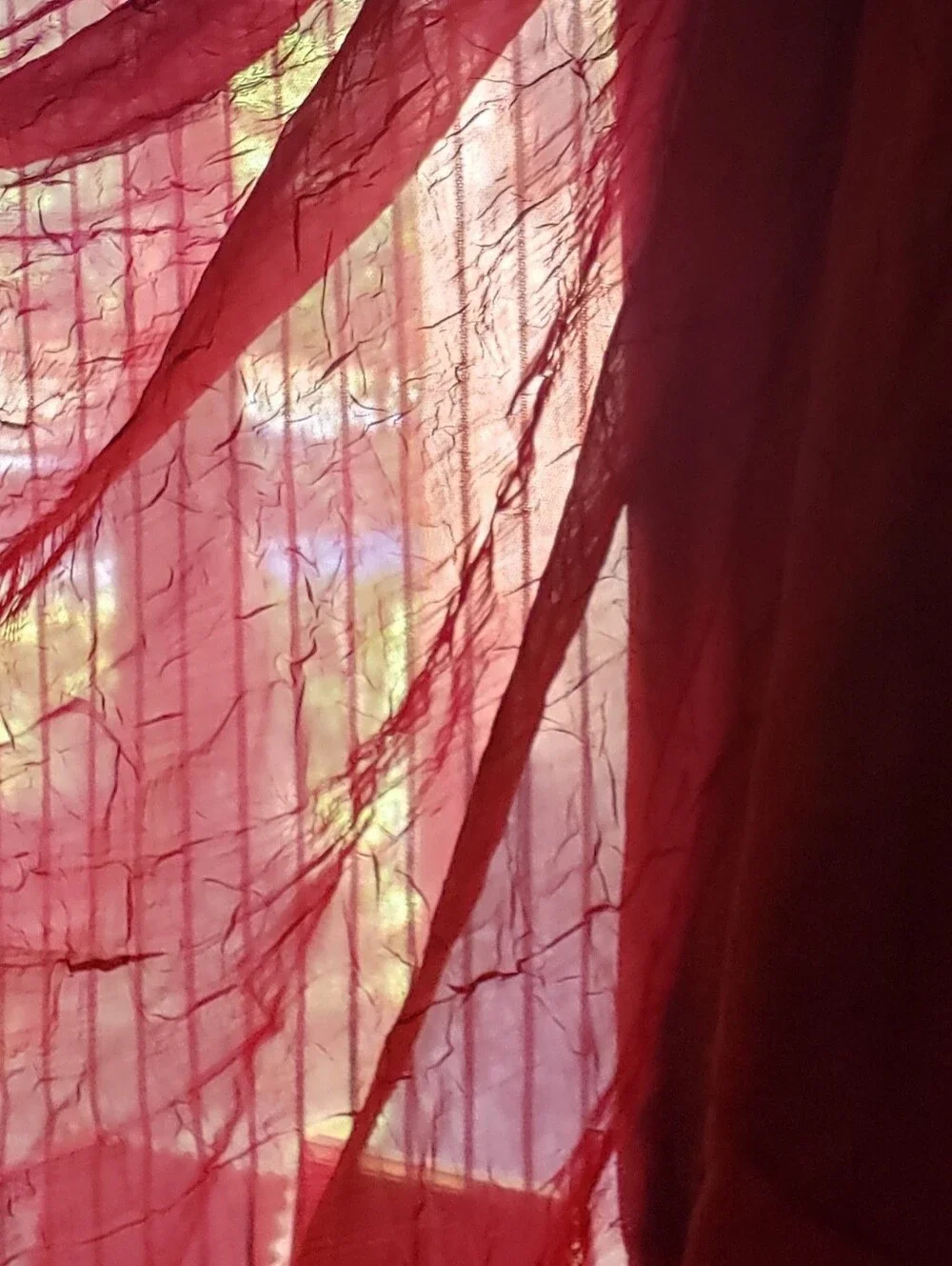 Maroon Sheer Crushed Fabric 5 Yards  - Lightweight Drapery